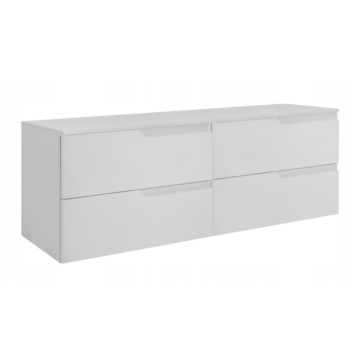 Dulap de Baie Rodan Modern Alb, 160x57x46 cm, MDF, Sistem Soft Close, Set 2x Dulap Suspendat 80 cm