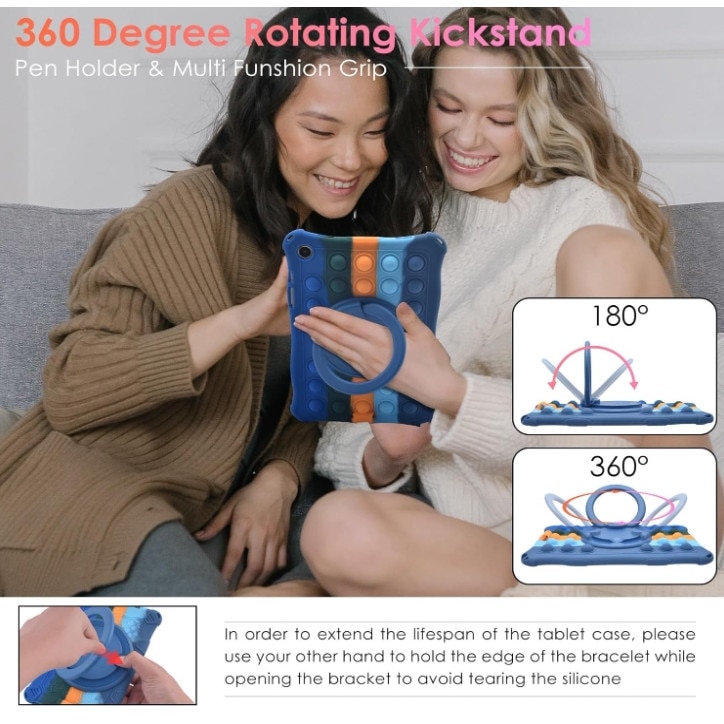 Husa protectie tableta ZYNORO, suport rotativ 360°, albastru, Compatibila cu Samsung Tab A9