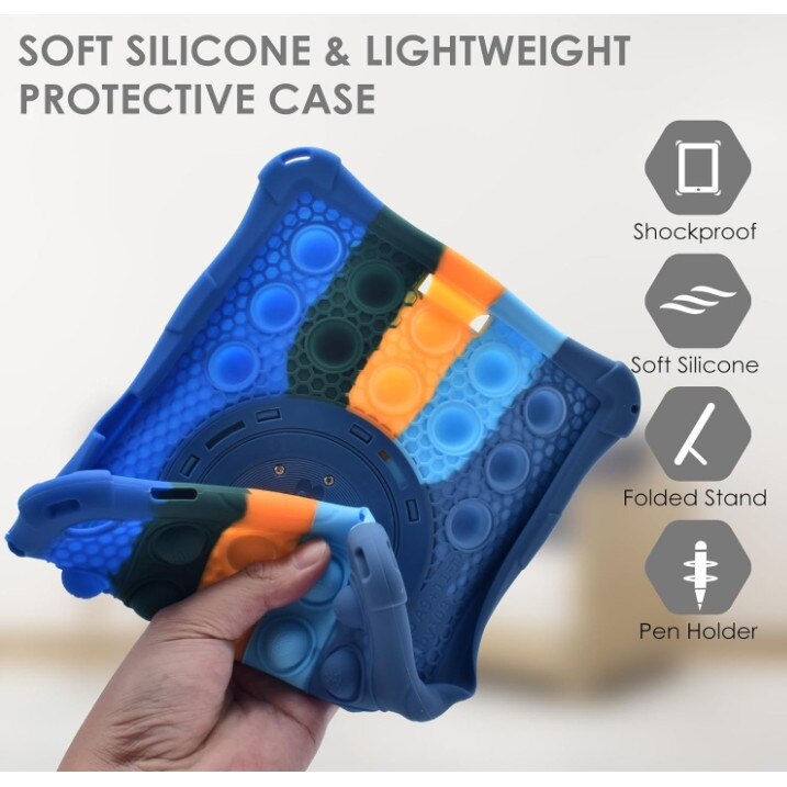 Husa protectie tableta ZYNORO, suport rotativ 360°, albastru, Compatibila cu Samsung Tab A9