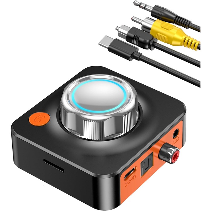 Receptor stereo Bluetooth 5.1 YDCY, adaptor 3.5 mm/coaxial/optic, wireless surround 3D, latenta redusa