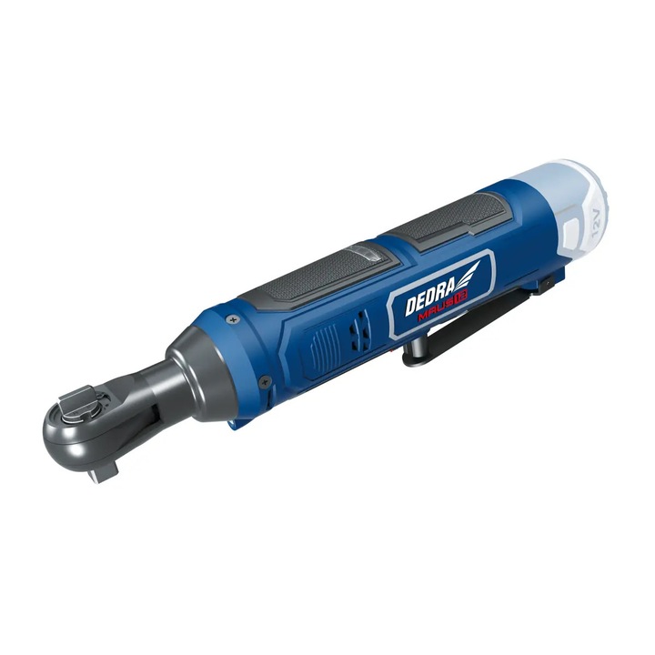 Cheie unghiulara cu acumulator DEDRA MAUS DED7334, 12V, clichet electric profesional 45 Nm, prindere 3/8", autofiletanta portabila, impact, pentru mecanica, service auto, atelier, demontaj, montaj, scule