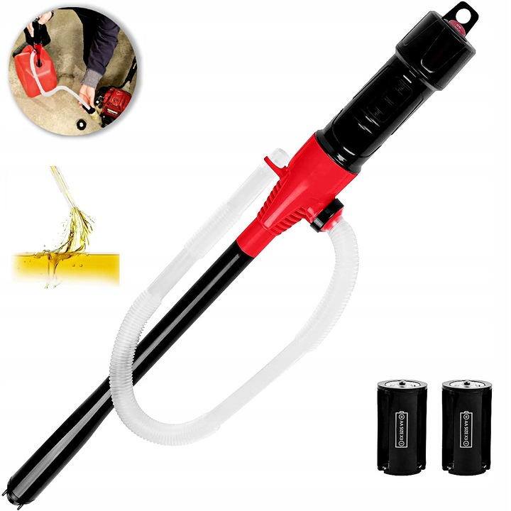 Pompa electrica de transfer lichide YOUKUKE, debit mare 2.2 GPM, alimentata cu baterii, negru și roșu