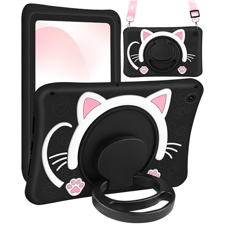 Husa de protectie pentru tableta, ZYNORO®，suport rotativ, 11 inch, Cu snur，Compatibila cu Samsung Tab A9 Plus, negru