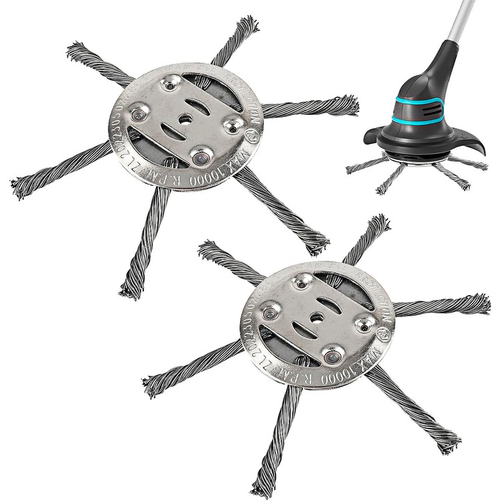 Set 2 perii de buruieni pentru motocoasă YOUKUKE, 6", argintiu, calibru 5 mm