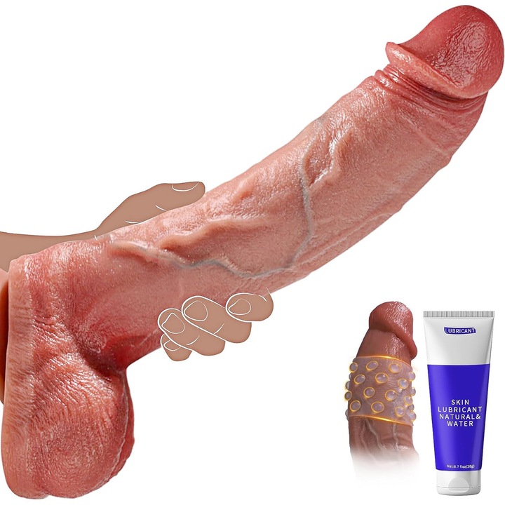 Vibrator YOUKUKE, 20, 5 см, силикон, силна вендуза, пълен комплект с лубрикант и прозрачен калъф