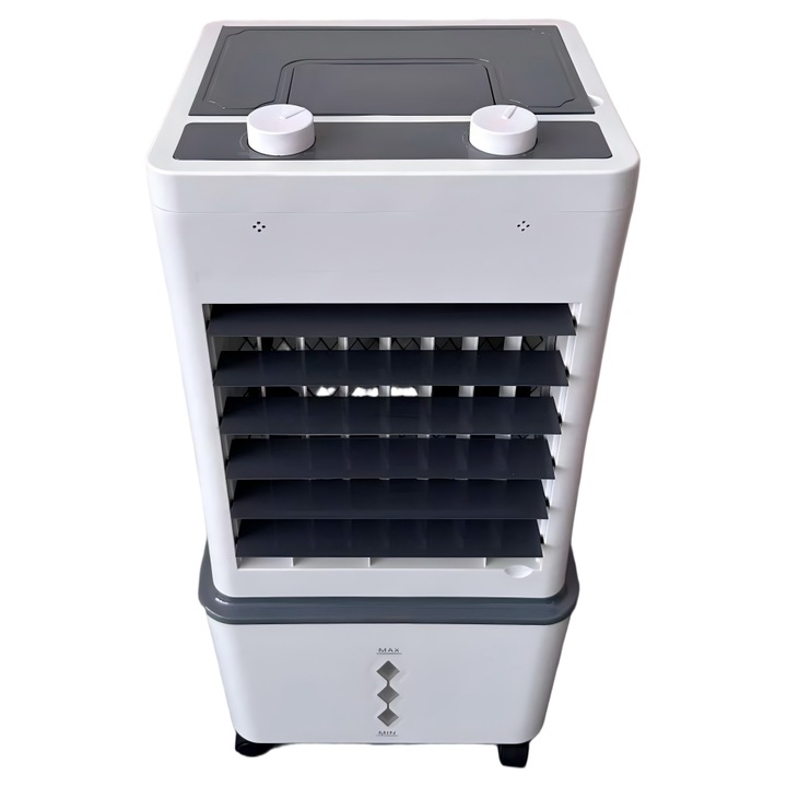 Racitor de aer mobil, WeluvFit®, S0140, functie de purificare si umidificare, Oscilatie la 70 grade, 45 W, 200 mc/h, filtru lavabil, rezervor apa 10 L, Alb