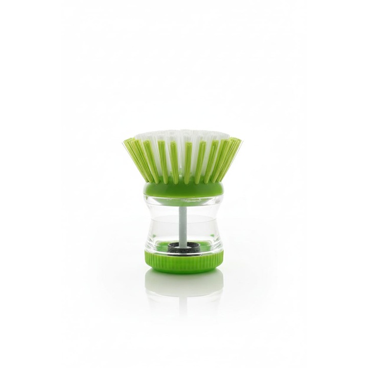 Perie de Vase Premium cu Rezervor pentru Detergent, Verde