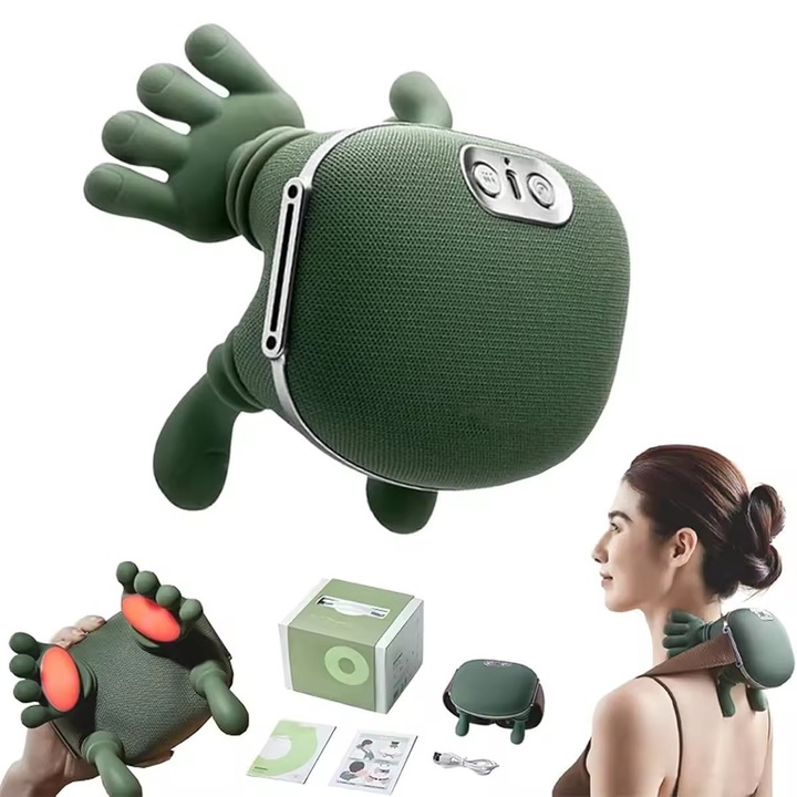 Aparat Masaj Cervical Multifunctional 7LIFE, Shiatsu pentru Gat, Umeri, Spate, Brate si Gambe, 3 Intensitati, 2 Trepte Caldura 40/45°C, Wireless, Motor Silentios