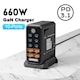 Incarcator Rapid 660W, MOSMAOO®, Statie de incarcare USB cu 10 porturi, Cu lumina LED Tactila, Pentru Dispozitive Multiple, Compatibil MacBook Pro/Air, iPad, iPhone Pro Max, Galaxy, Dell, HP