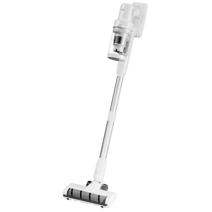 Aspirator Vertical, ADLER, AD 7087, Fără Fir, Statie de Incarcare și Curatare, Filtru HEPA 13, Alb