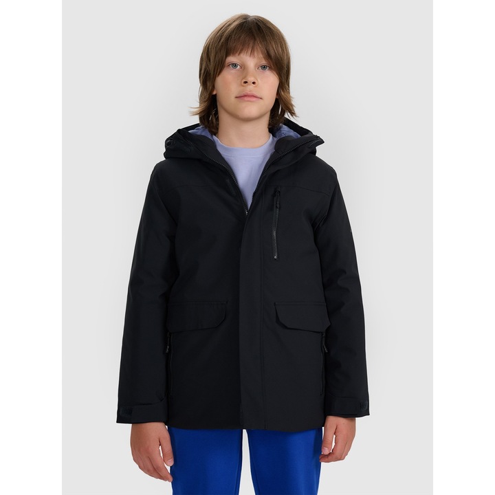 Fiú kabát, 4F, Poliészter, Fekete 4FJRAW25TJACM309-20S