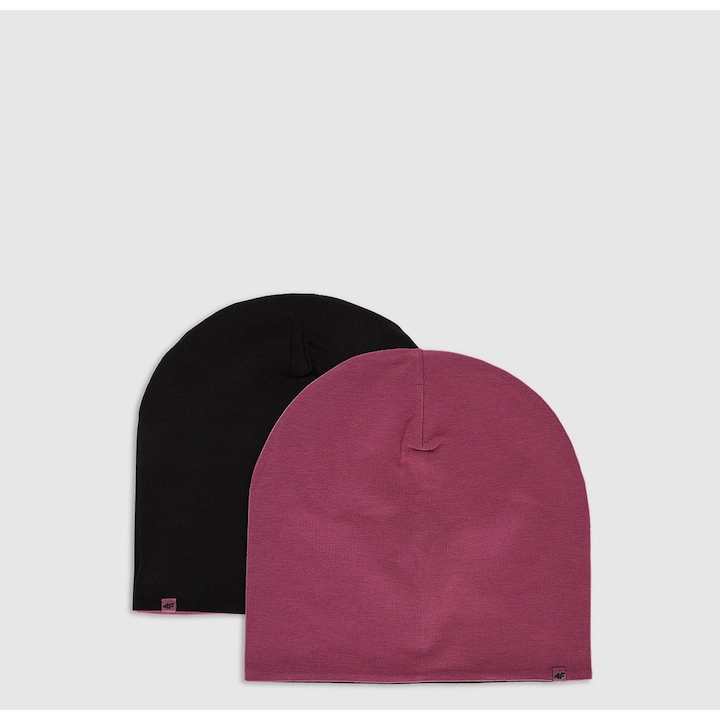 Детска плетена шапка, 4F, розова, унисекс, универсален размер, двулицев модел