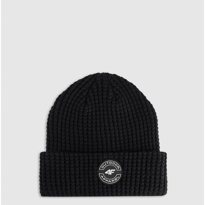 4F téli sapka fiúknak, poliészter, fekete, uniszex, egy méret