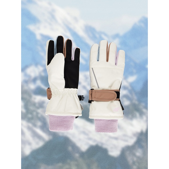 4F sportkesztyű gyerekeknek, Thinsulate, bézs, S méret, uniszex