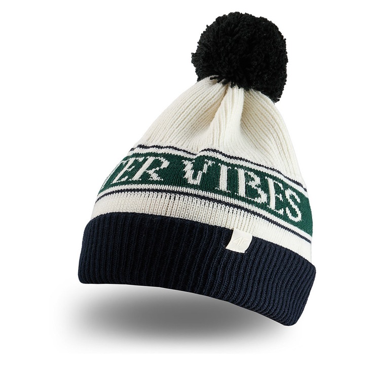 Caciula de iarna cu pompon pentru baieti, 4F, granat, universal