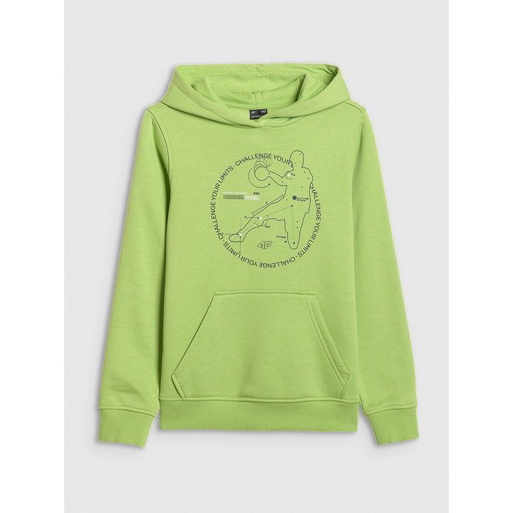 Hanorac copii 4F, baieti, verde, bumbac, 134 CM