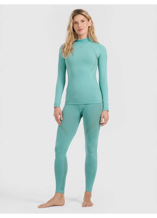 4F varrás nélküli termoaktív leggings, női, türkiz, 4FSkin technológia, slim, M-L INTL