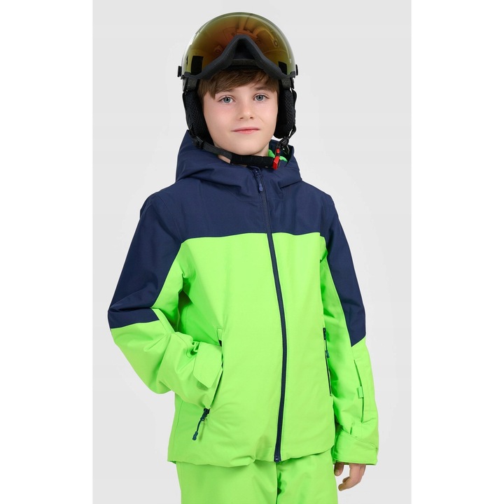 Geaca de schi copii, 4F, verde neon, poliester