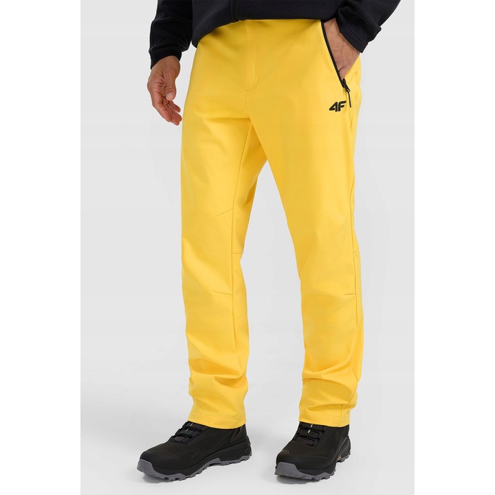 Pantaloni trekking barbati, 4F, poliester, galben