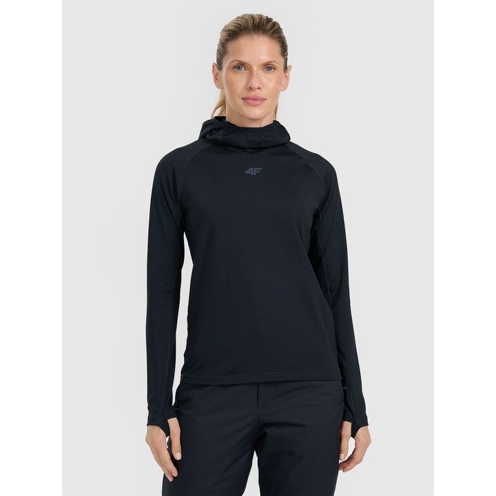 Női termikus blúz 4FWAW25UBRUF094-20S, 4F, Poliészter, Fekete