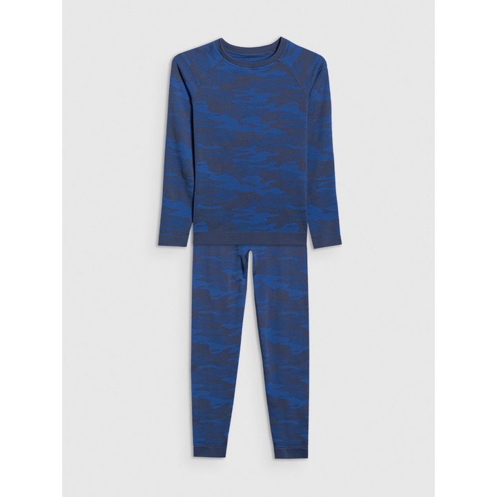 Lenjerie termica 4F baieti fara cusaturi, poliamida, Albastru