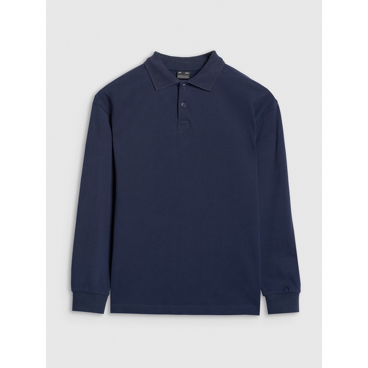 Bluza baieti FJWAW25TLONM483-31S, 4F, Bumbac, Bleumarin, 122 CM