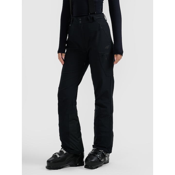 4F női sínadrág, fekete, poliészter