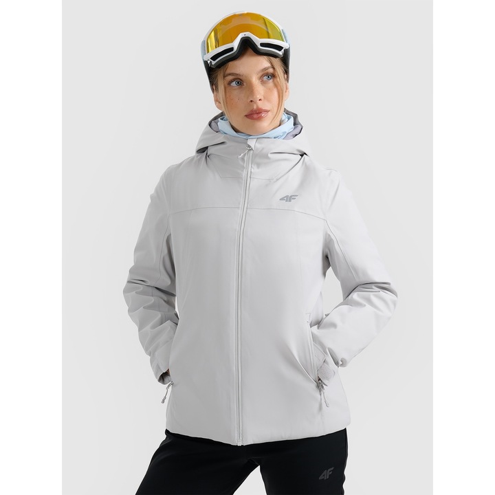 Geaca de schi 4F, NeoDry 5000, impermeabilitate, confort, gri, poliester, pentru femei