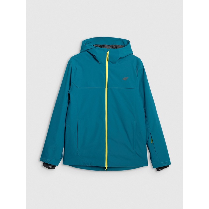 4F NeoDry 8000 férfi síkabát, poliészter, kék/zöld, kapucnival