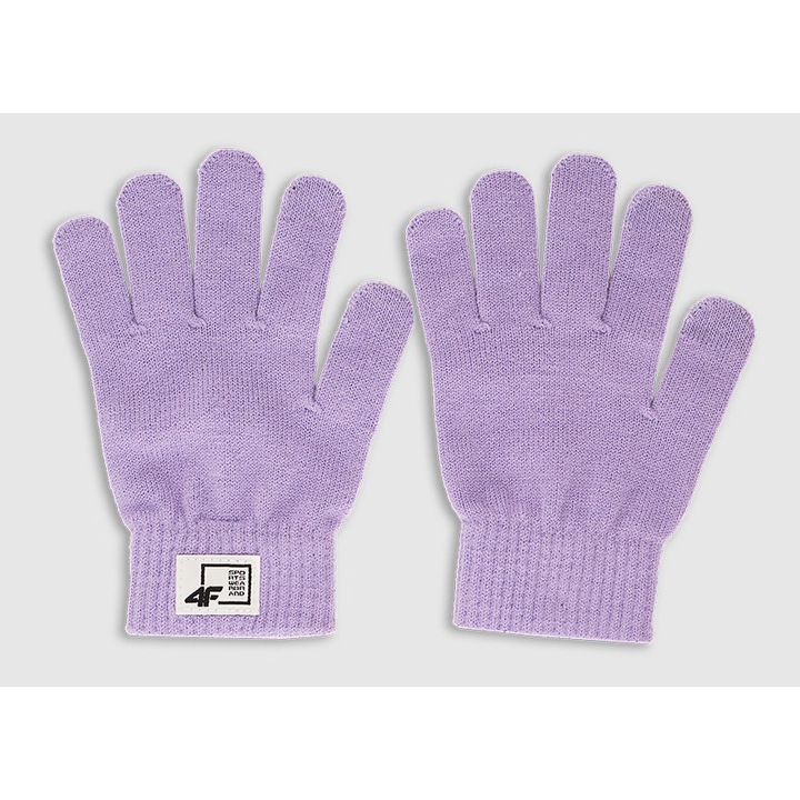Manusi copii 4F, violet, L/XL, unisex, cu sistem touch screen