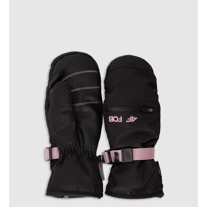 4F snowboard kesztyű, NeoDry 15000 membrán, meleg és kényelmes, fekete, XL