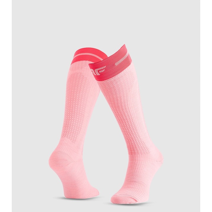 Дамски спортни чорапи 4F, розови, 39-42 EU, технология 4F Warm, кройка под коляното