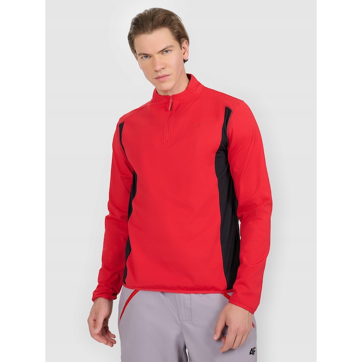 Мъжка спортна блуза 4F, термо, червено/черно, полиестер, Червен