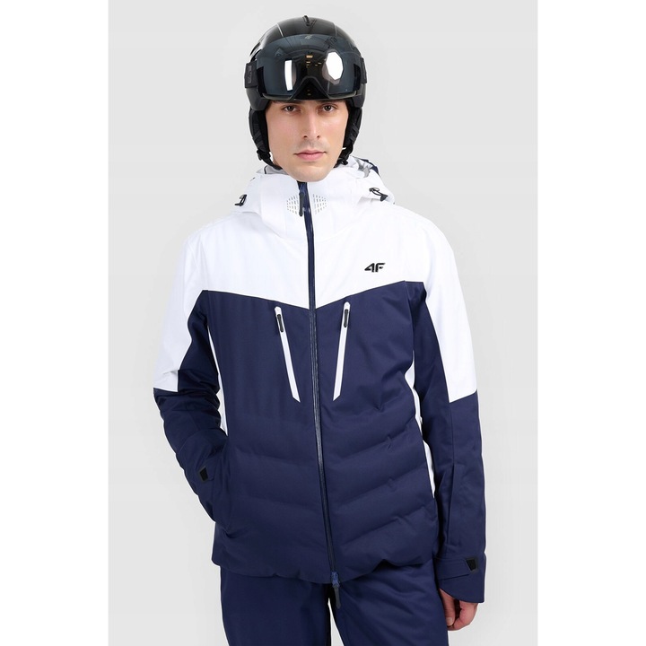 Geaca ski barbati, 4F, poliester, bleumarin/alb