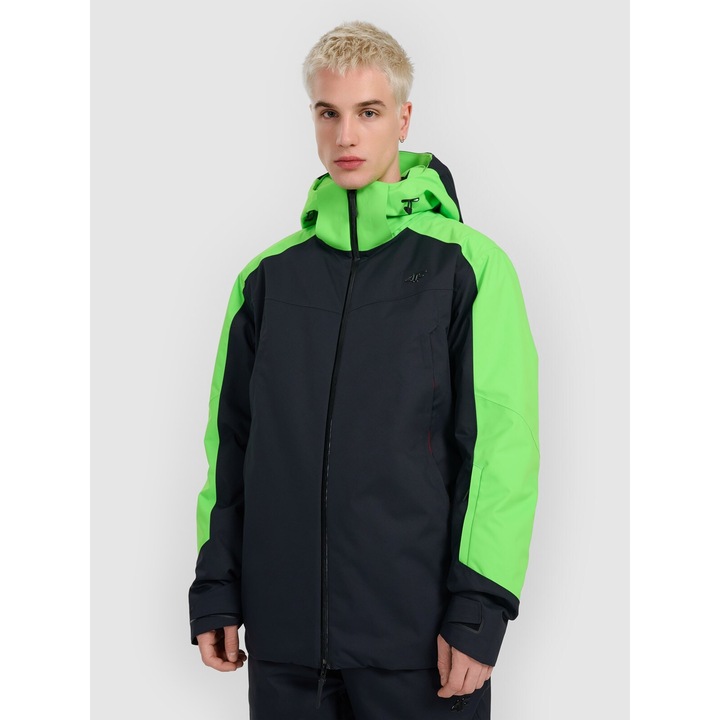 Férfi síkabát, 4F, poliészter, fekete/zöld
