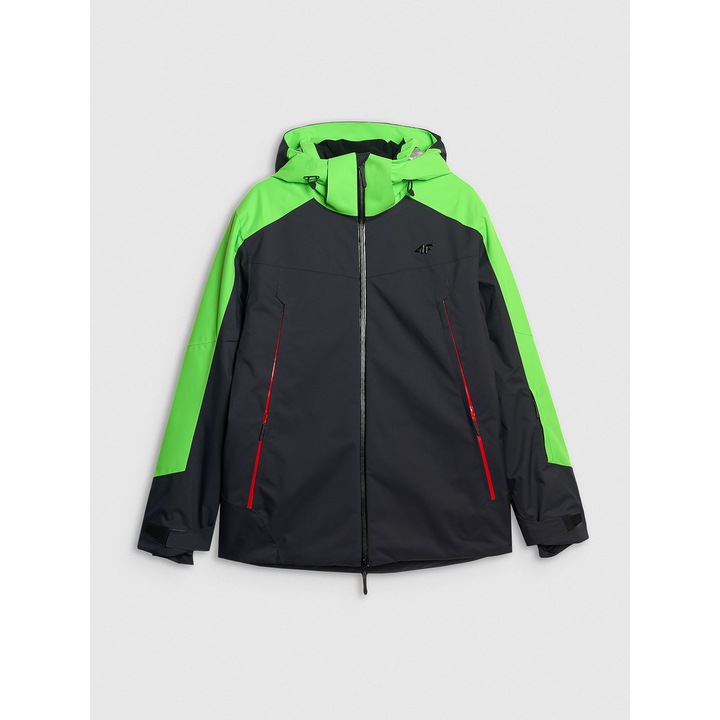 Geaca de schi barbati, 4F, poliester, neagra/verde
