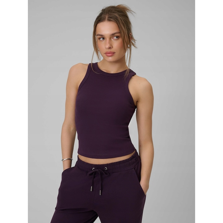 Női sportpóló 4F, edzőterem, lila, poliészter