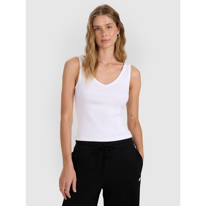 4F sportfelső, fehér, karcsúsított, női