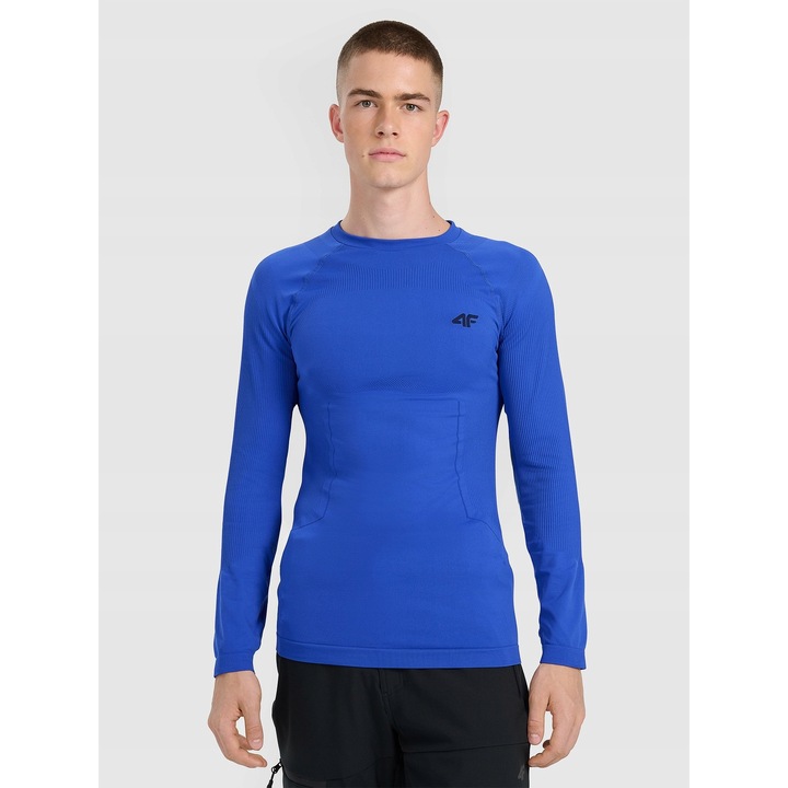 Férfi sportblúz, 4F, varratmentes termoaktív fehérnemű, kék, poliészter, Kék