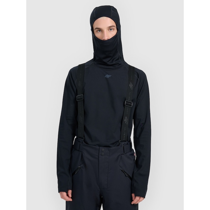 Термо блуза 4F мъжка, качулка, полиестер, Черен