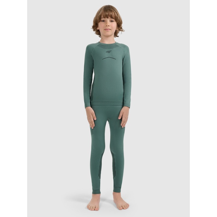 Lenjerie termoactiva baieti, 4F, poliester, verde