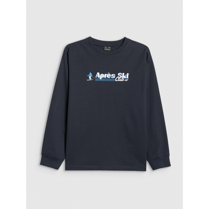 Bluza copii, 4F, longsleeve, bleumarin, bumbac