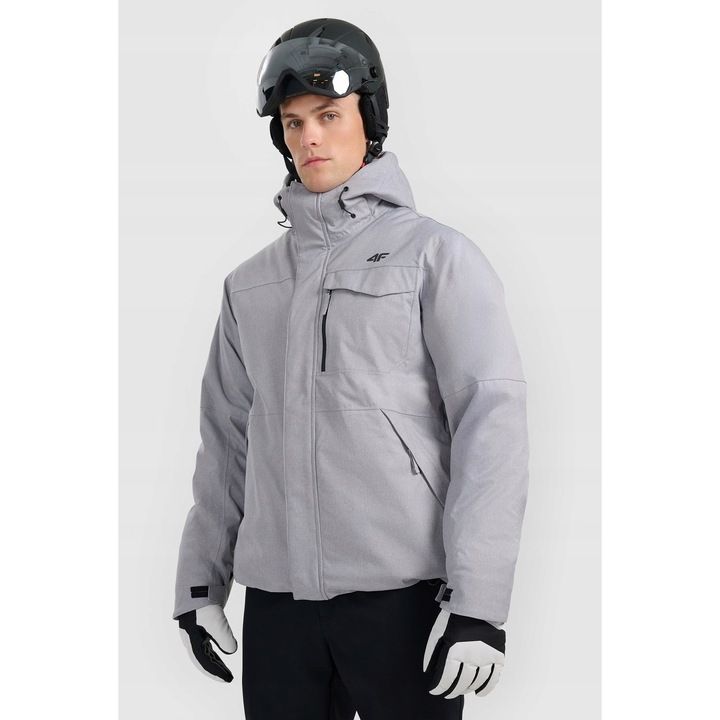 Geaca de schi barbati, 4F, poliester, Gri