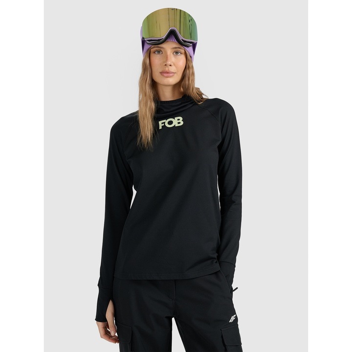 Női termikus blúz 4FWAW25UBRUF086-20S, 4F, poliészter, fekete, L INTL