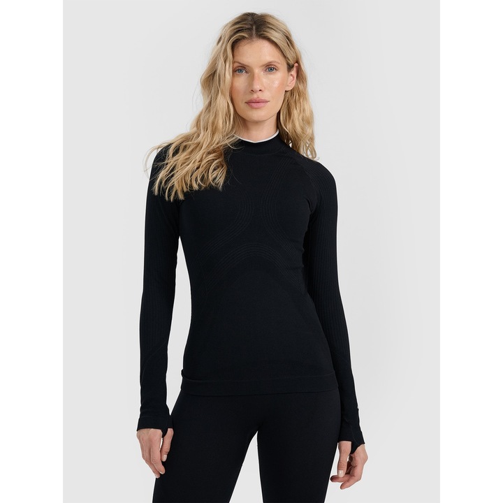 Unisex sportpulóver, 4F, poliészter, fekete