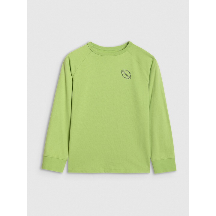 Bluza baieti 4FJWAW25TLONM484-45S, 4F, Bumbac, Verde, 122 CM