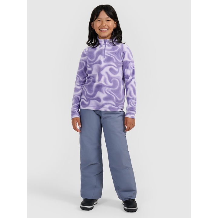 Bluza sport fete, 4F, fleece, violet