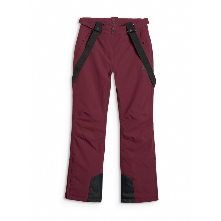 Pantaloni sport dama, 4F, schi, rosu, poliester, XL INTL