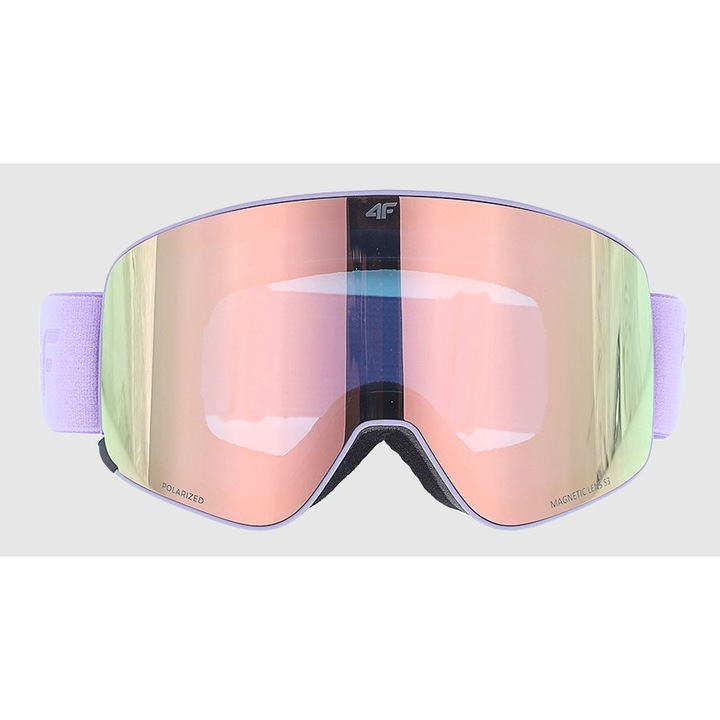 Gogle narciarskie 4F unisex, fioletowe, filtr S3, multicolor, ONE SIZE, set cu etui si servetel
