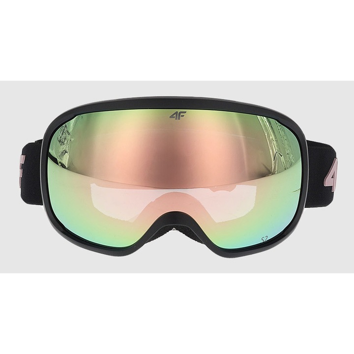 Ochelari de schi 4F pentru copii, unisex, filtr UV400, anti-fog, negru, ONE SIZE
